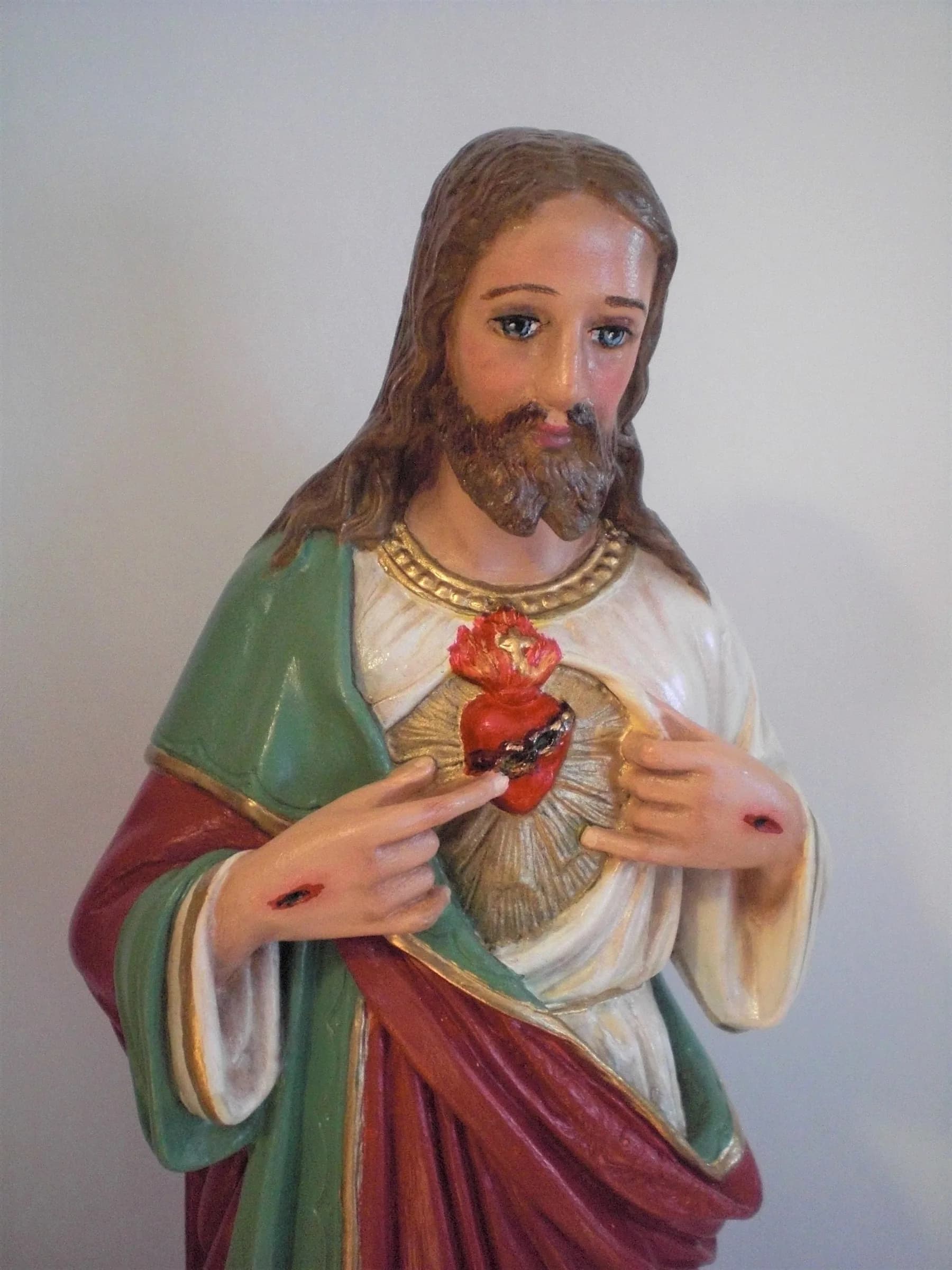 Sacred Heart of Jesus — Chalkware, 16½ Inches
