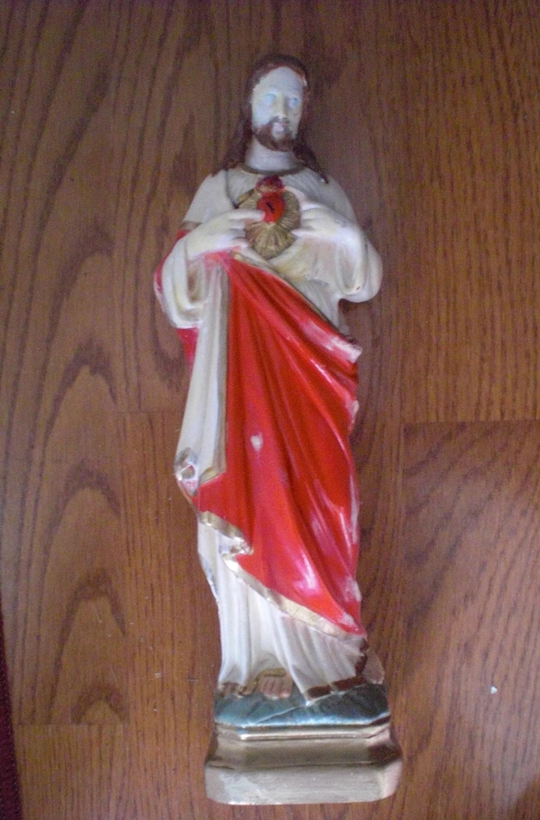 Sacred Heart of Jesus — Home Chapel, 14 Inches — before restoration, view 2